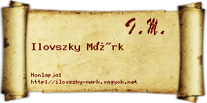 Ilovszky Márk névjegykártya