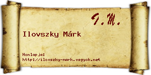 Ilovszky Márk névjegykártya